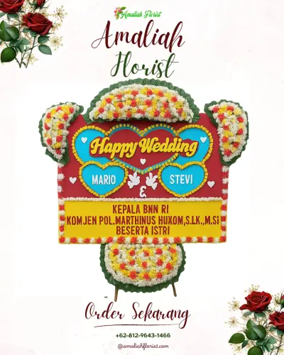 Karangan Papan Bunga Pernikahan di Cipaeh